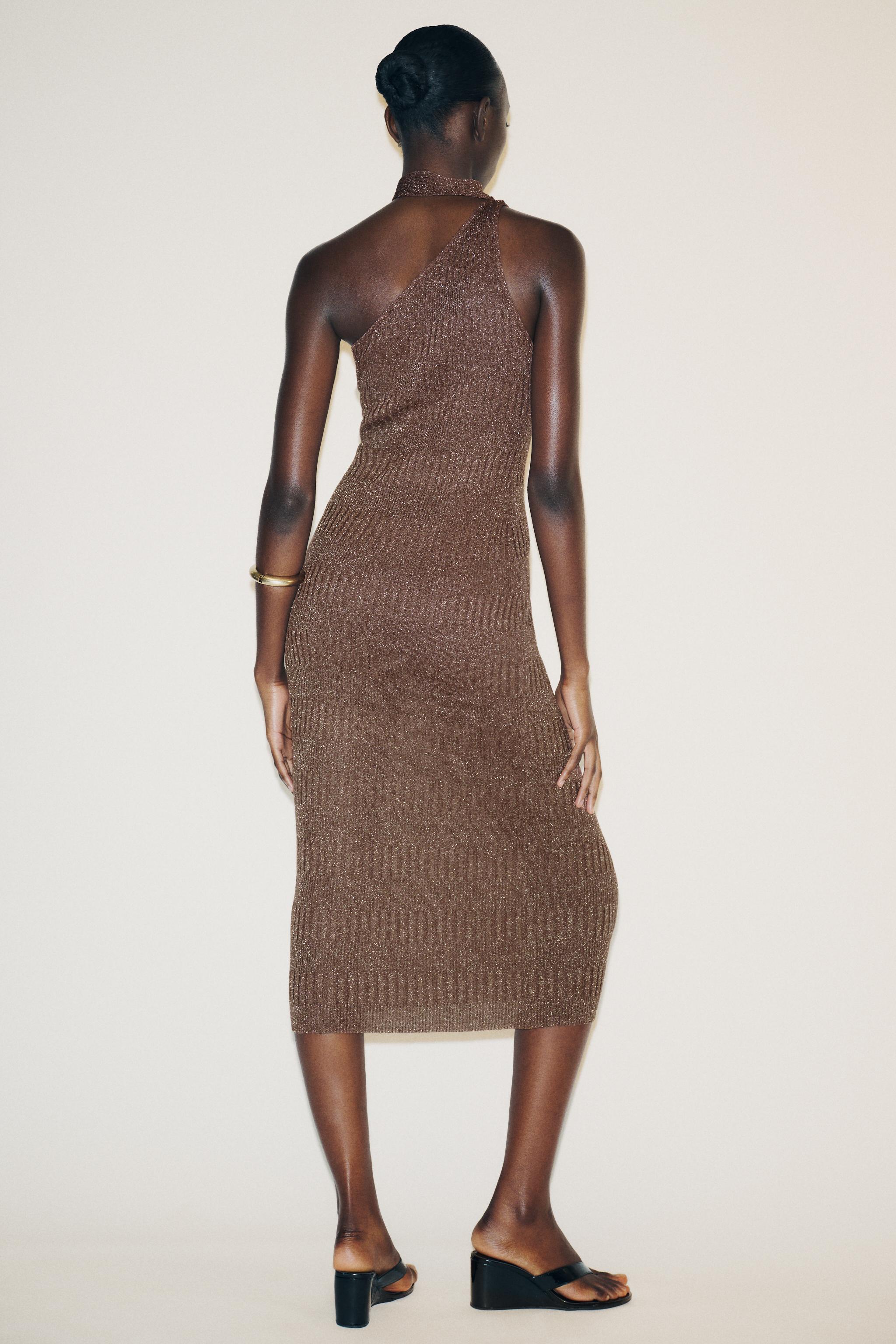 ASYMMETRIC SCARF MIDI DRESS